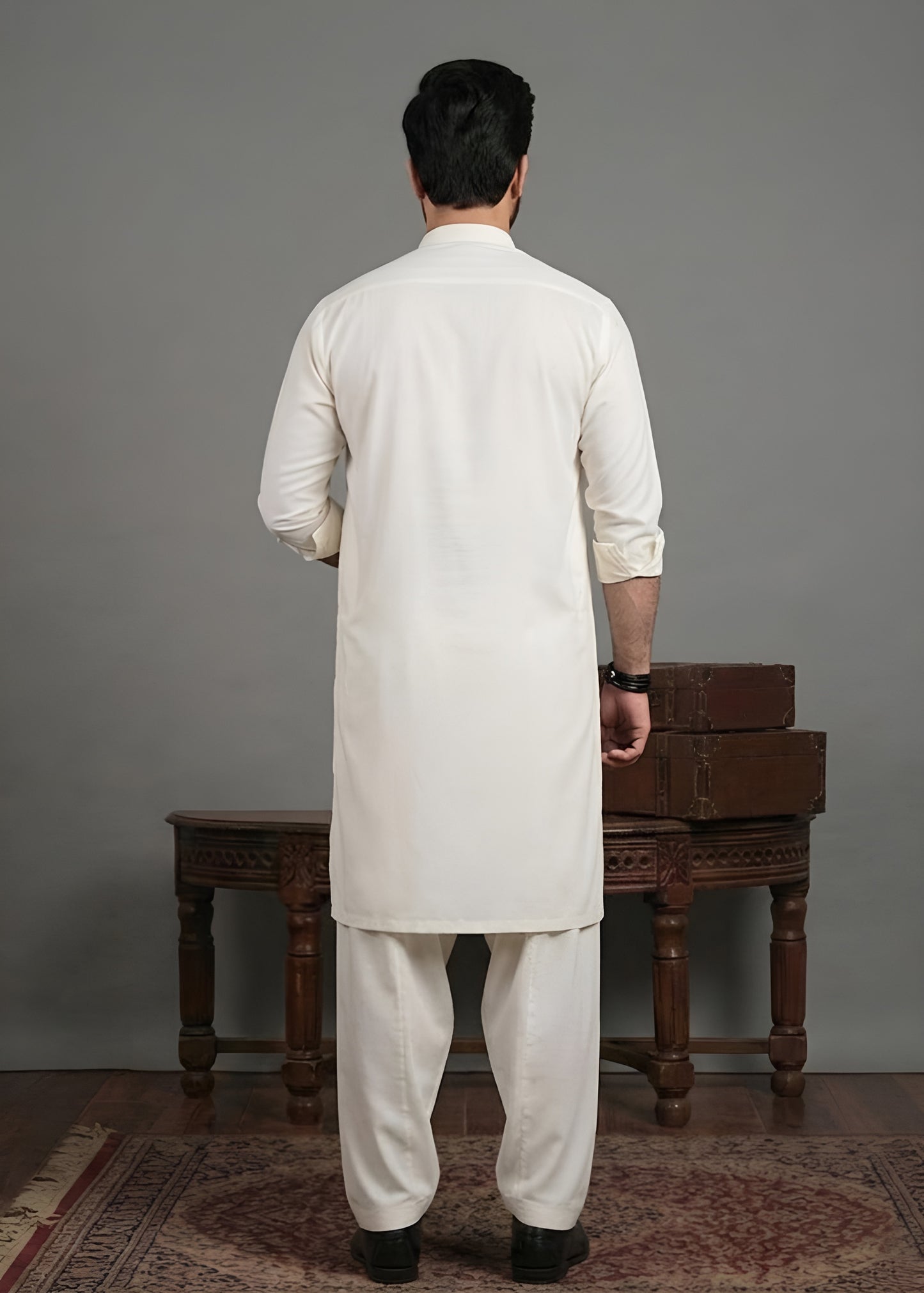 Boski White Shalwar Kameez