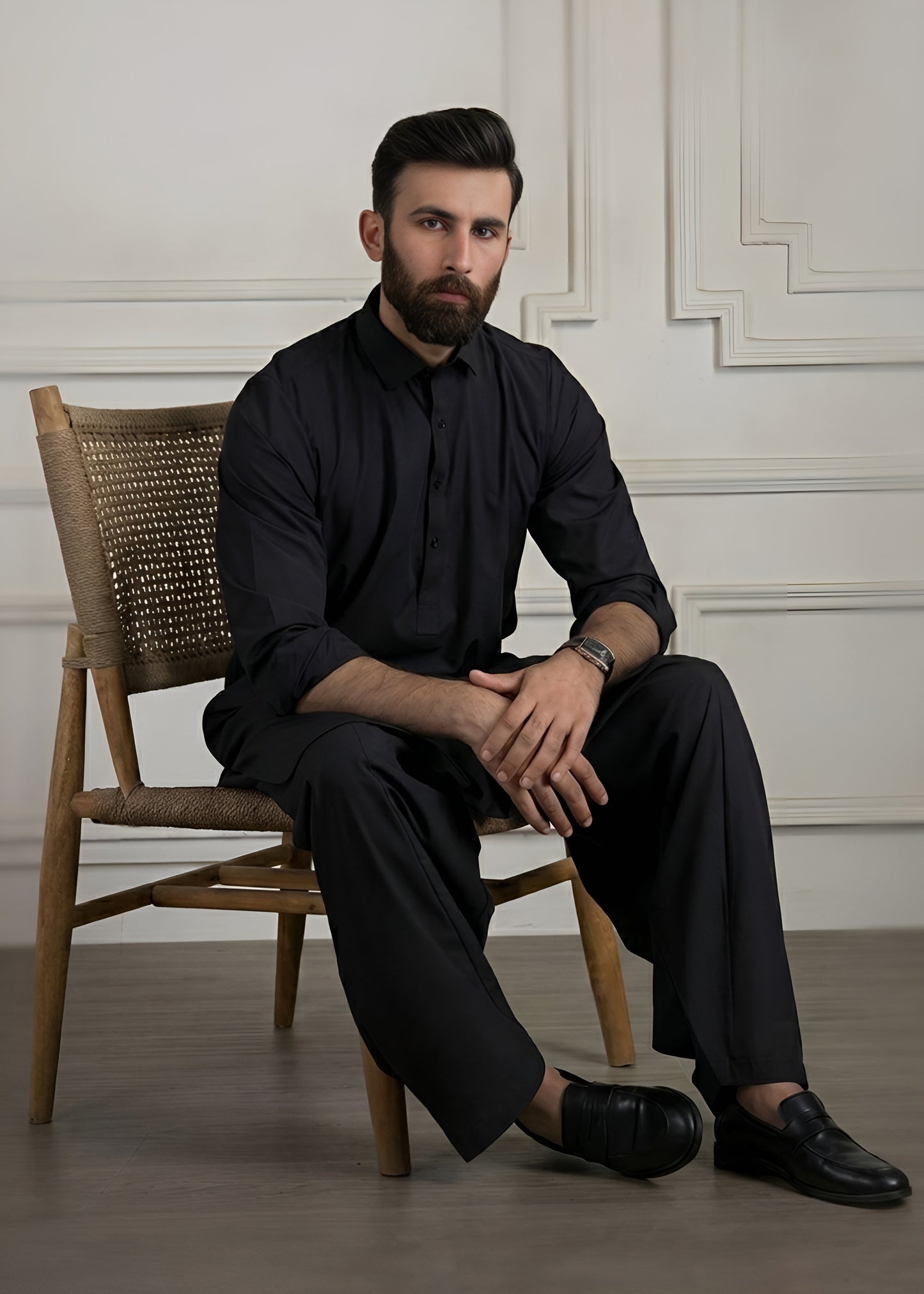 Black Cotton Shalwar Kameez