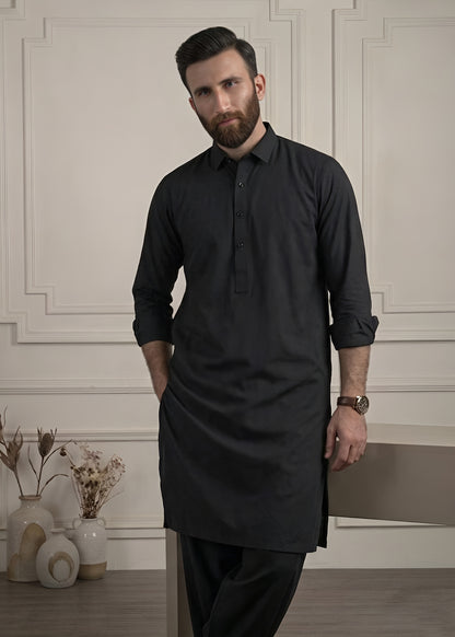 Black Cotton Shalwar Kameez