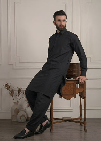 Black Cotton Shalwar Kameez