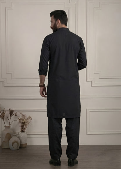 Black Cotton Shalwar Kameez