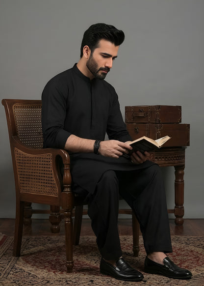 Boski Black Shalwar Kameez