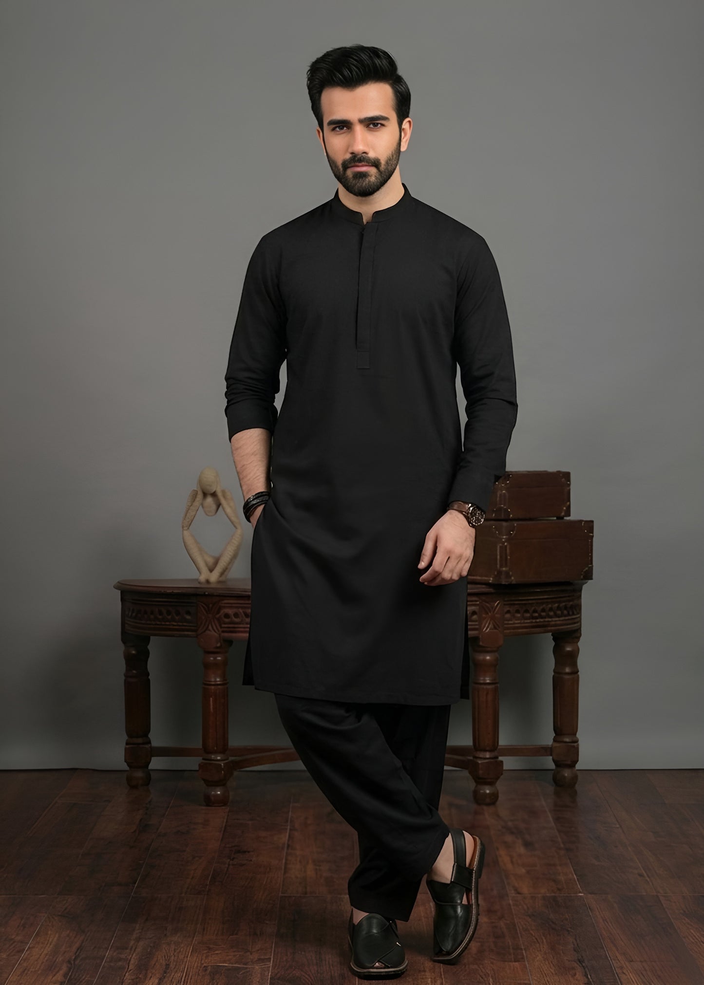 Boski Black Shalwar Kameez