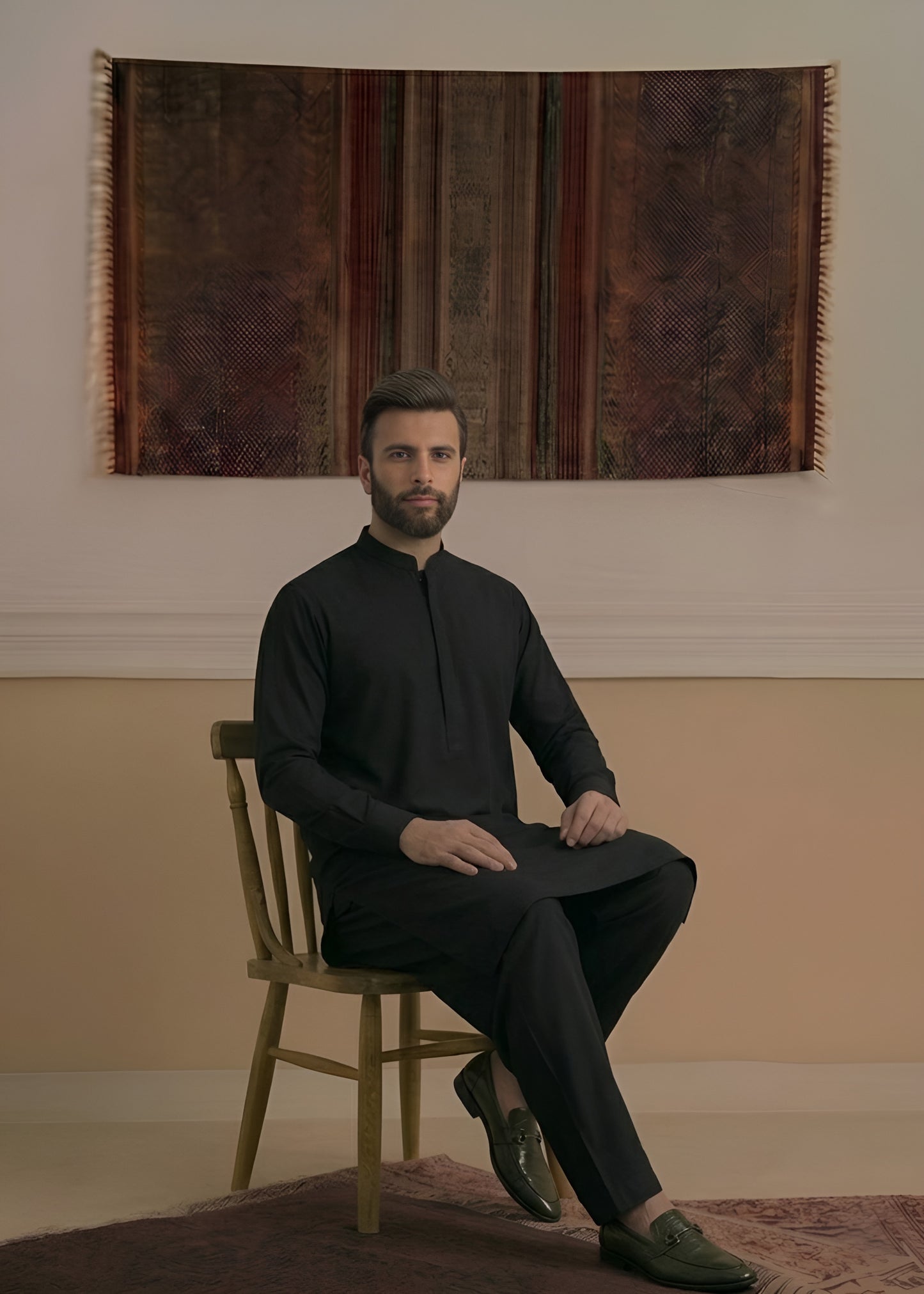 Black Wash & Wear Shalwar Kameez