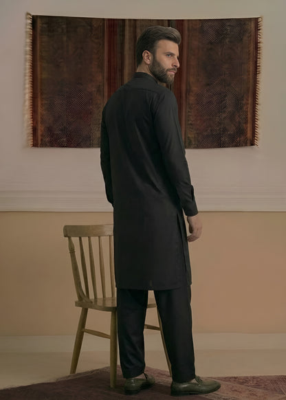 Black Wash & Wear Shalwar Kameez