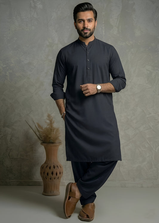 Charcoal Wash & Wear Shalwar Kameez