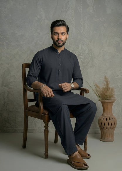 Charcoal Wash & Wear Shalwar Kameez
