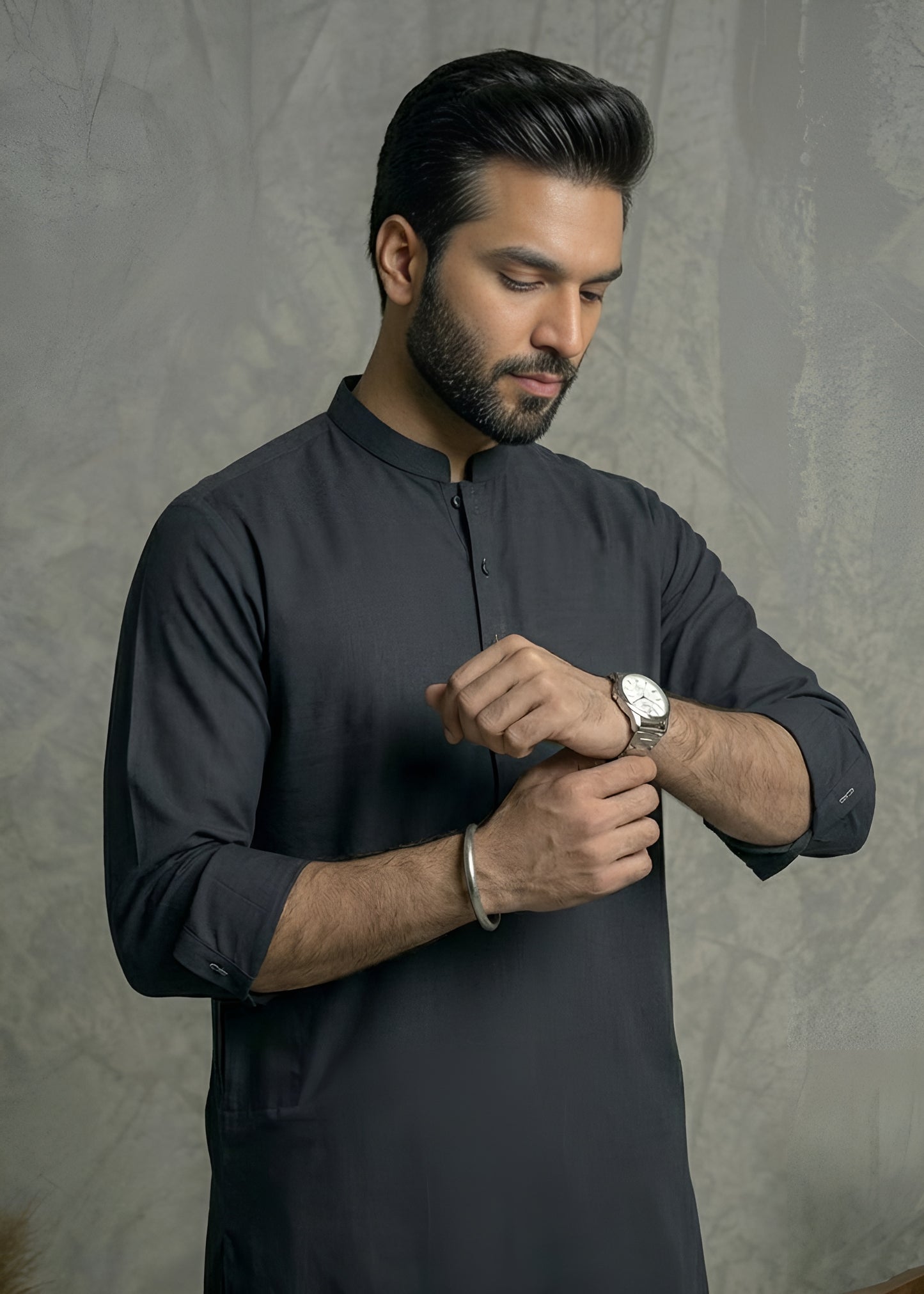 Charcoal Wash & Wear Shalwar Kameez