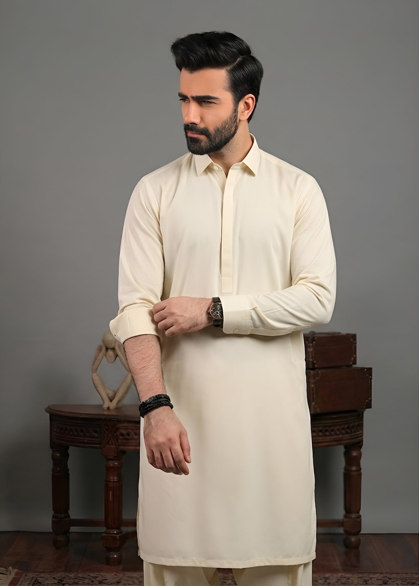 Boski Cream Shalwar Kameez