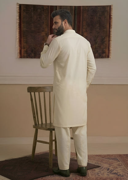 Cream Wash & Wear Shalwar Kameez