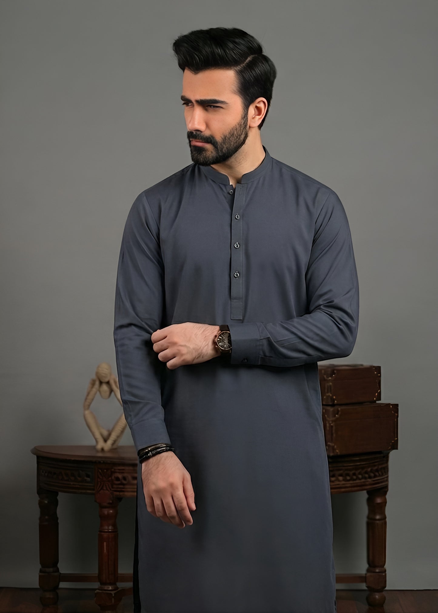 Boski Gray Shalwar Kameez