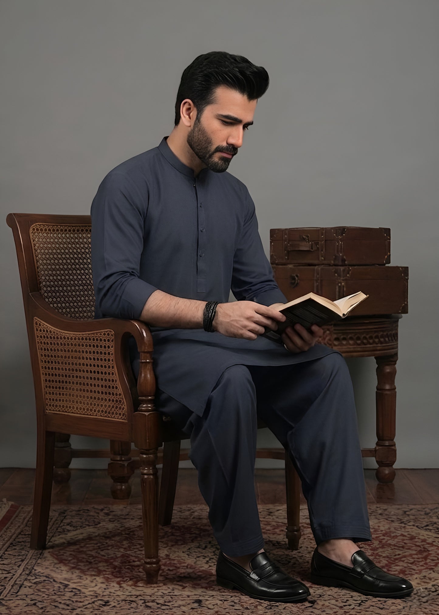 Boski Gray Shalwar Kameez