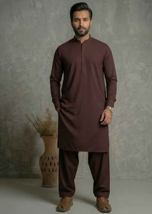 Maroon Wash & Wear Shalwar Kameez