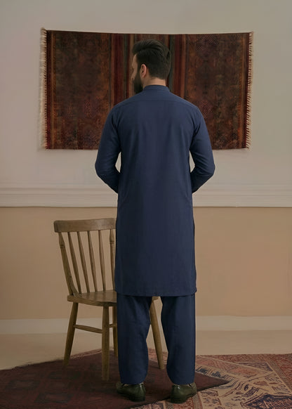 Navy Blue Wash & Wear Shalwar Kameez