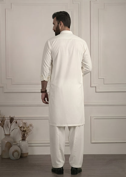 Off White Cotton Shalwar Kameez