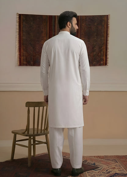 Off White Wash & Wear Shalwar Kameez