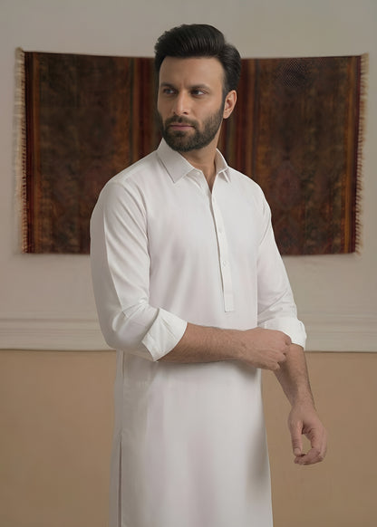 Off White Wash & Wear Shalwar Kameez