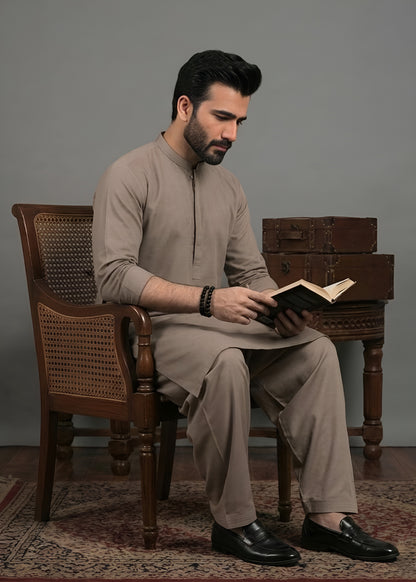 Peach Cotton Shalwar Kameez