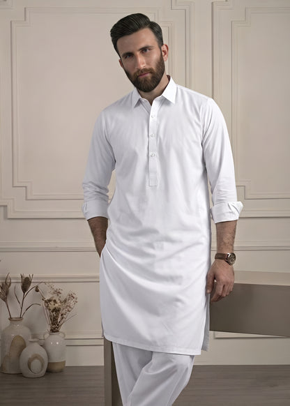 Pure White Cotton Shalwar Kameez