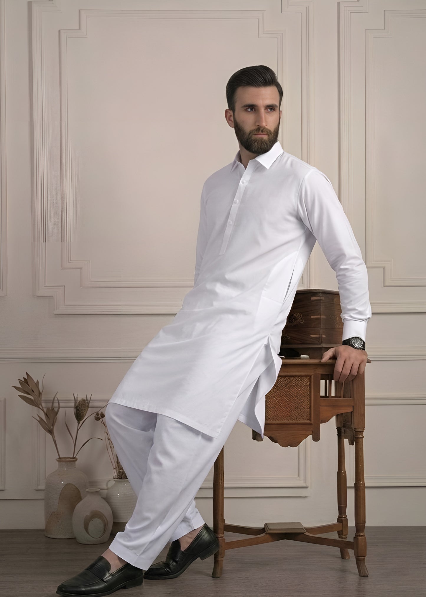 Pure White Cotton Shalwar Kameez