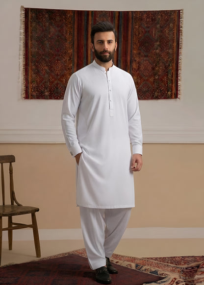 Pure White Wash & Wear Shalwar Kameez