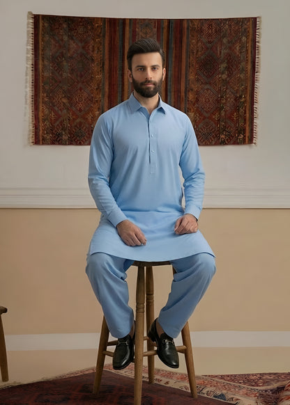 Sky Blue Wash & Wear Shalwar Kameez