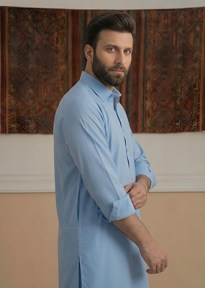 Sky Blue Wash & Wear Shalwar Kameez